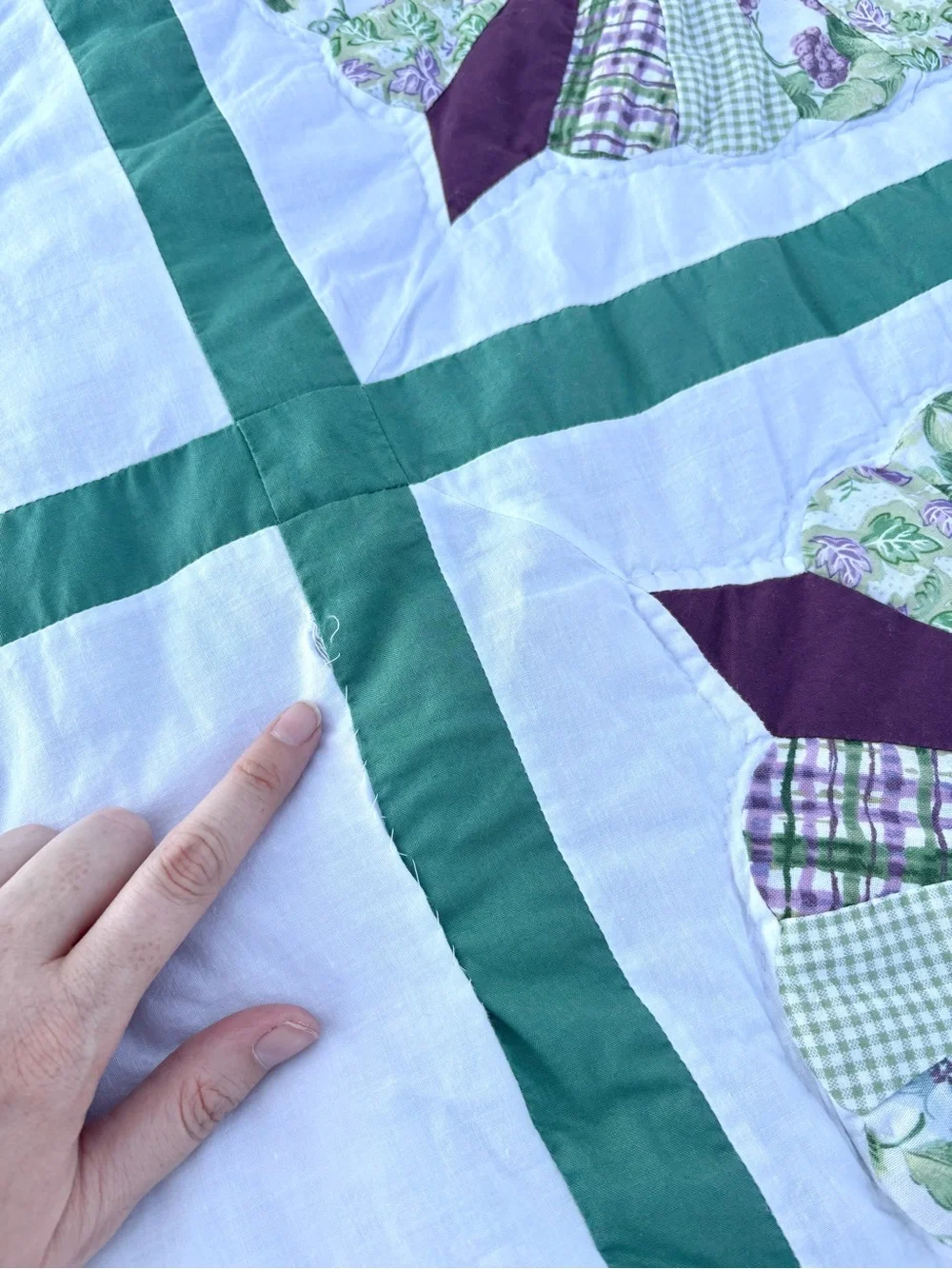 2 Vintage Beautiful Hand Stitched Floral Patchwork Twin Size Quilts